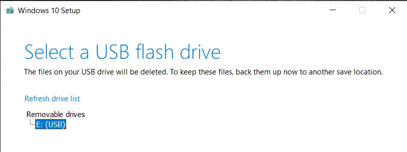 حدد فلاش USB
