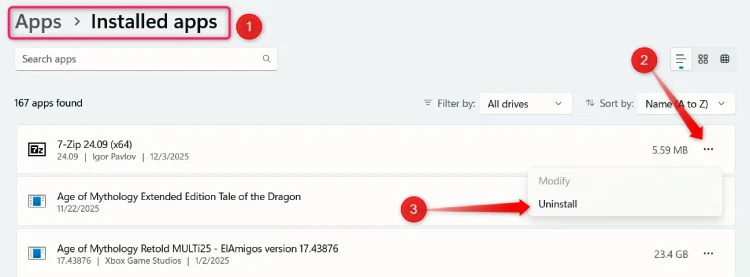 إلغاء تتبيث البرامج